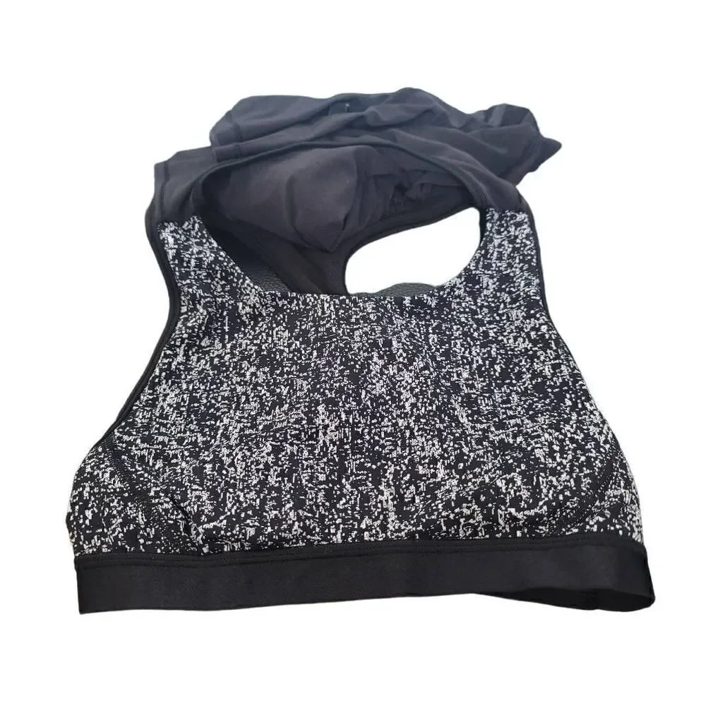 Lululemon womens Sz 2 black white fit physique tank top